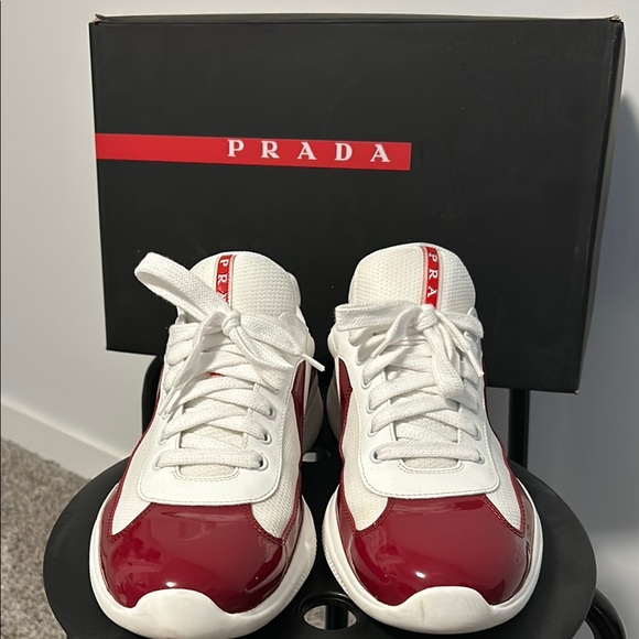 Prada Red and White Sneakers (Rubin + Bianco) - Picture 1 of 6